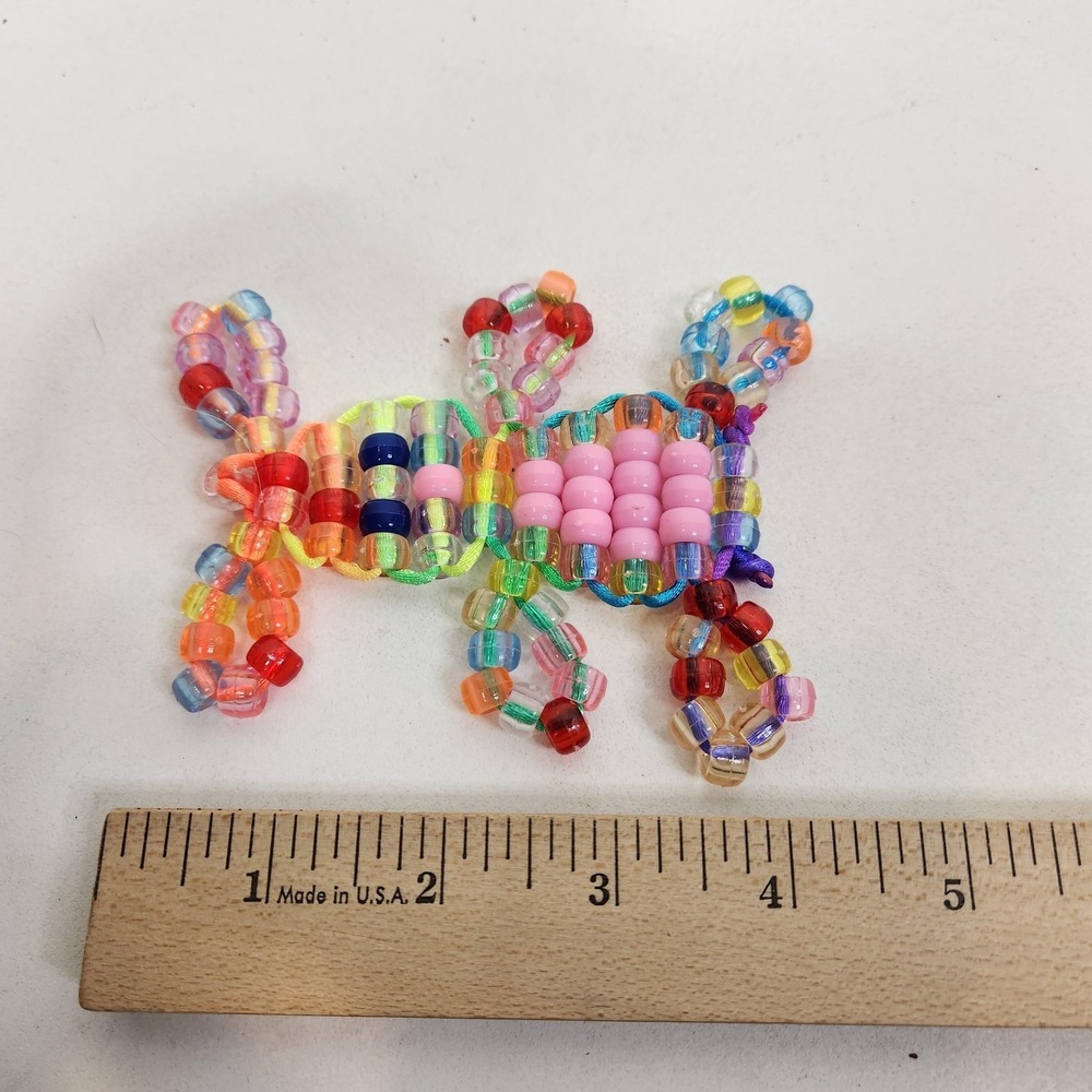 Handmade Beaded Small Bunny Rabbit Charms Lot Of 3 Multicolor Easter Decor - Picture 5 of 11